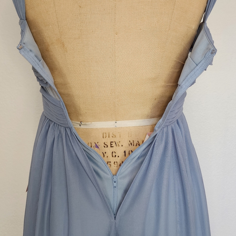 Birdy Grey Blue Mesh Elsye Bridesmaid Gown - Picture 9 of 12